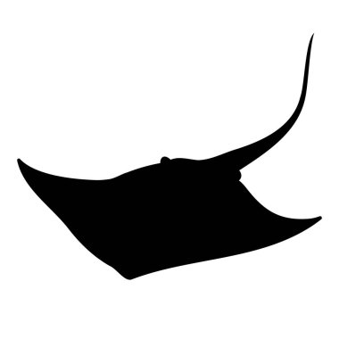 Stingray Manta ışın silueti. vektör illüstrasyonu