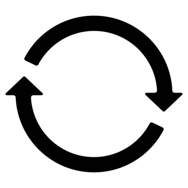Çember ok simgesi. Döngü, özgeçmiş, tekrar kavramı. Vektör illüstrasyonu