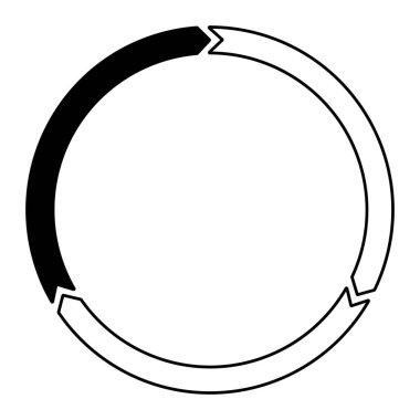 Dönen ok simgesi sembolü. Vektör illüstrasyonu