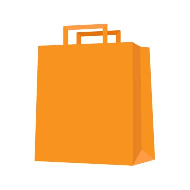 Turuncu renkli alışveriş çantası modeli. Vektör illüstrasyonu