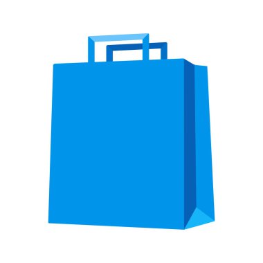 Mavi alışveriş torbası modeli. Vektör illüstrasyonu