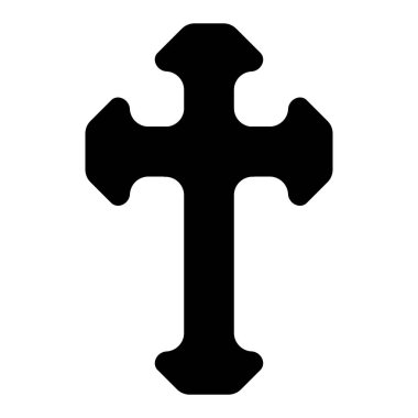Gotik Hıristiyan Haçı siluet simgesi. Vektör illüstrasyonu