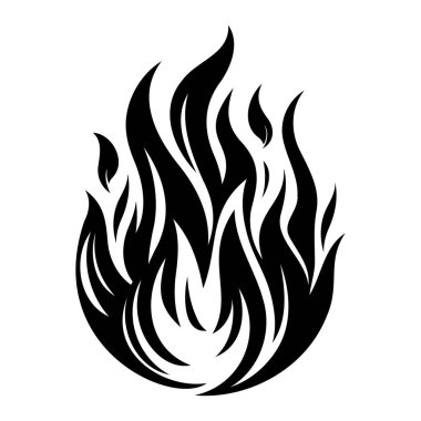 Ateş ikonu sembolü. Vektör illüstrasyonu