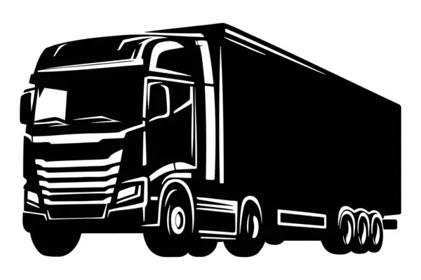 Templat Logo Big Truck Silhouette Ilustrasi Vektor - Stok Vektor
