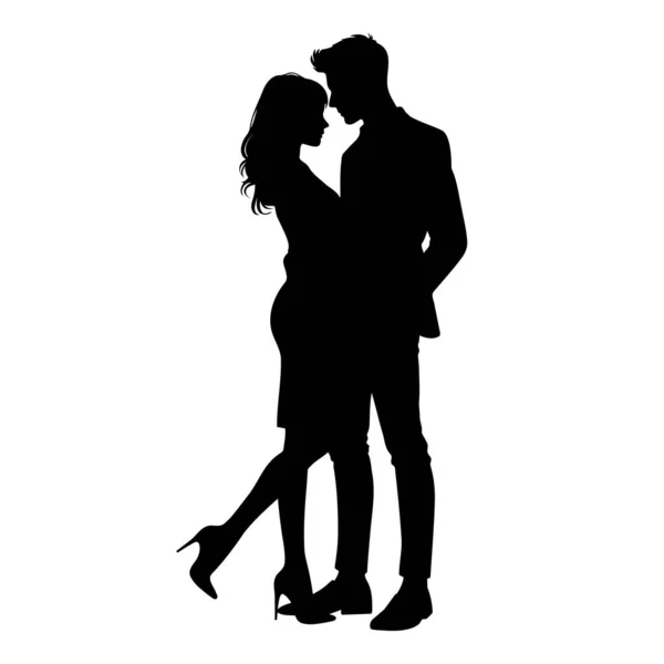 Bir çift aşık silueti. Tüm vücudum. vektör illüstrasyonu