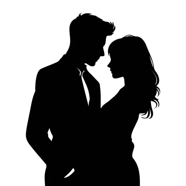 Couple Lovers Silhouette Vector Illustration — Stock Vector