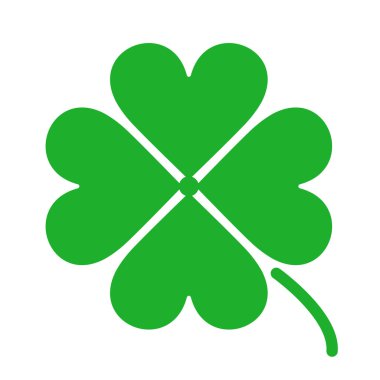 Four leaf clover icon symbol. Flat vector illustration