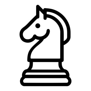 Şövalye Satranç Taşı Simgesi Logosu. Özet Vektör illüstrasyonu