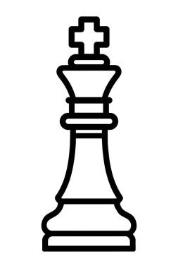 Kral Satranç taşı Simge Logosu. Özet Vektör illüstrasyonu
