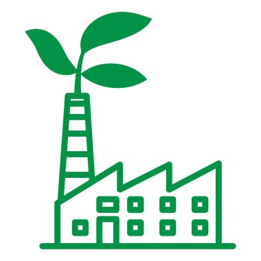 Eko Endüstriyel Fabrika simgesi. Taslak vektör illüstrasyonu