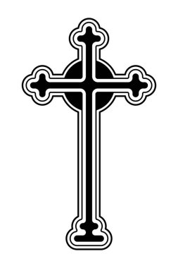 Gotik Hıristiyan haç sembolü. Düz vektör illüstrasyonu
