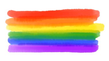 Beyaz arkaplanda izole edilmiş gurur bayrağı suluboya resim simgesi