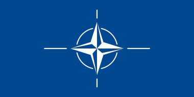 NATO veya Kuzey Atlantik Antlaşma Örgütü bayrak logosu sembolü. Vektör illüstrasyonu