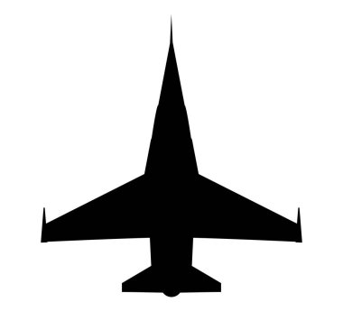 Askeri uçak simgesi. Vektör illüstrasyonu