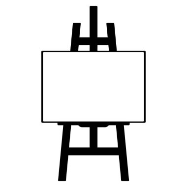 Ahşap sehpa ya da tuval simgesiyle resim tahtası. Vektör illüstrasyonu