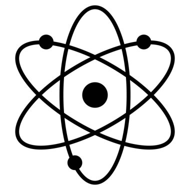 Atom sembolü simgesi. vektör illüstrasyonu
