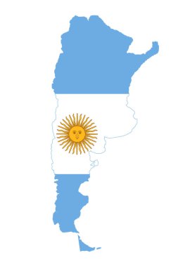 Arjantin bayrak haritası vektör çizimi