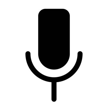 Mikrofon Podcast radyo ikonu sembolü. Vektör illüstrasyonu