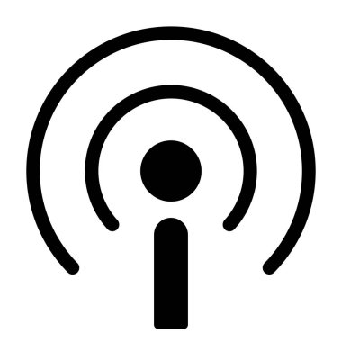 Kablosuz radyo podcast sinyal simgesi. vektör illüstrasyonu