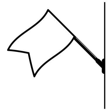 Duvar simgesindeki bayrak. Vektör illüstrasyonu