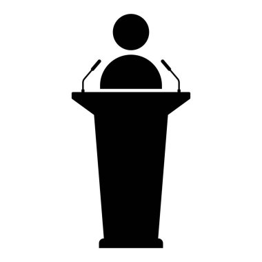 Podyum simgesi hoparlörü. vektör illüstrasyonu