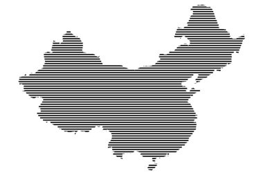 Çizgili desen vektör resimli Çin haritası