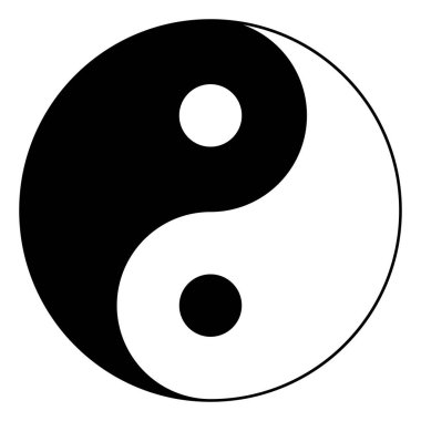 Yin Yang simgesi. Vektör illüstrasyonu