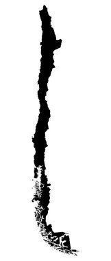 Şili haritası siluet vektör çizimi