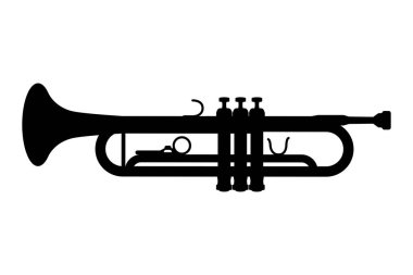 Trompet siluet simgesi vektör çizimi
