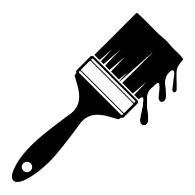 Damlayan boya damlayan tek renkli klipsli boya fırçası sanat vektörü illüstrasyonu