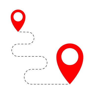 Tek rota izleme simgesi. vektör illüstrasyonu