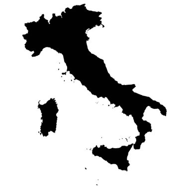İtalya haritası siluet vektör çizimi