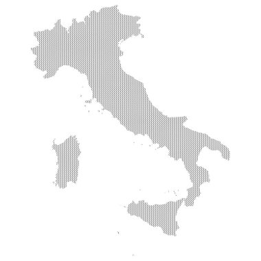 Noktalı desen çizimi olan İtalya haritası