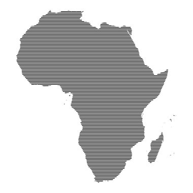 Çizgili desen vektör illüstrasyonlu Afrika kıta haritası