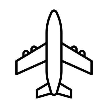 Yolcu uçağı simgesi. Taslak vektör illüstrasyonu