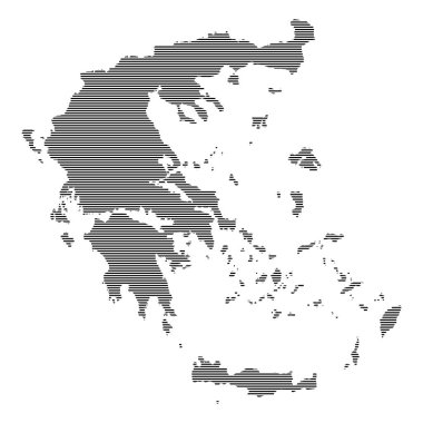 Yunanistan haritası çizgili bir desen vektör illüstrasyonuyla
