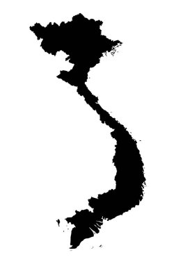 Vietnam haritası siluet vektör çizimi