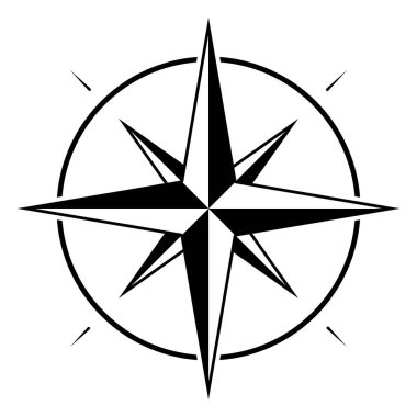 Pusula simgesi. Düz vektör illüstrasyonu