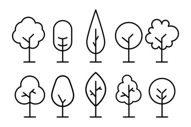 Ağaç simgesi taslak çizimi