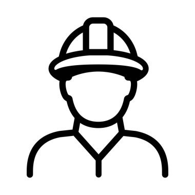 İnşaat işçisi simgesi avatarı. vektör illüstrasyonu