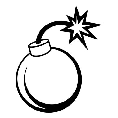 çizgi film bombası düz vektör çizimi