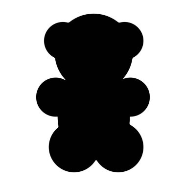 Oyuncak ayı siluet simgesi çizimi