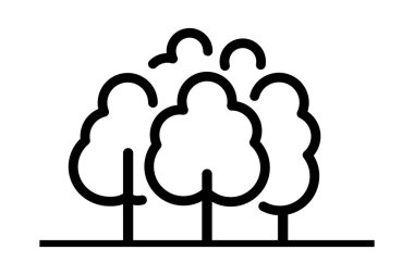 Orman simgesi ana hatlı vektör çizimi