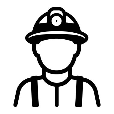 Madenci işçi simgesi avatarı. vektör illüstrasyonu