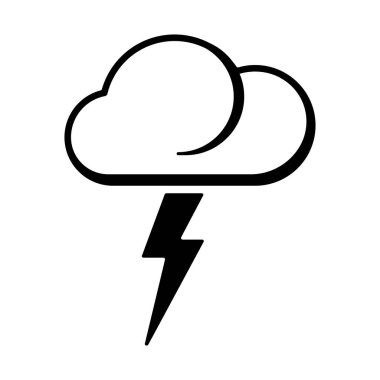 Bulut Şimşek Fırtınası ikon vektör çizimi