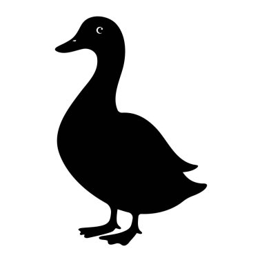 Ördek silueti simgesi vektör illüstrasyonu