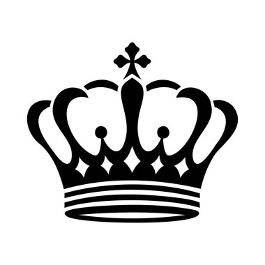 Crown siluet simgesi vektör çizimi