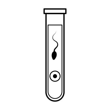 Test tüplü tüp ve sperm ikonu sembollü tüp bebek.