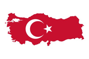 Türkiye bayrak haritası vektör çizimi