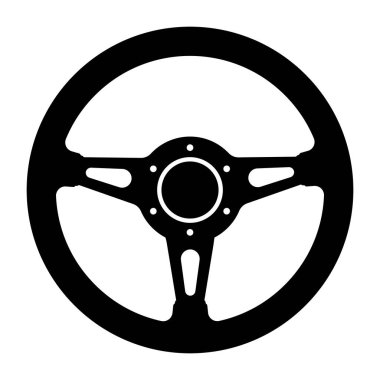 Retro spor araba direksiyon silueti çizimi